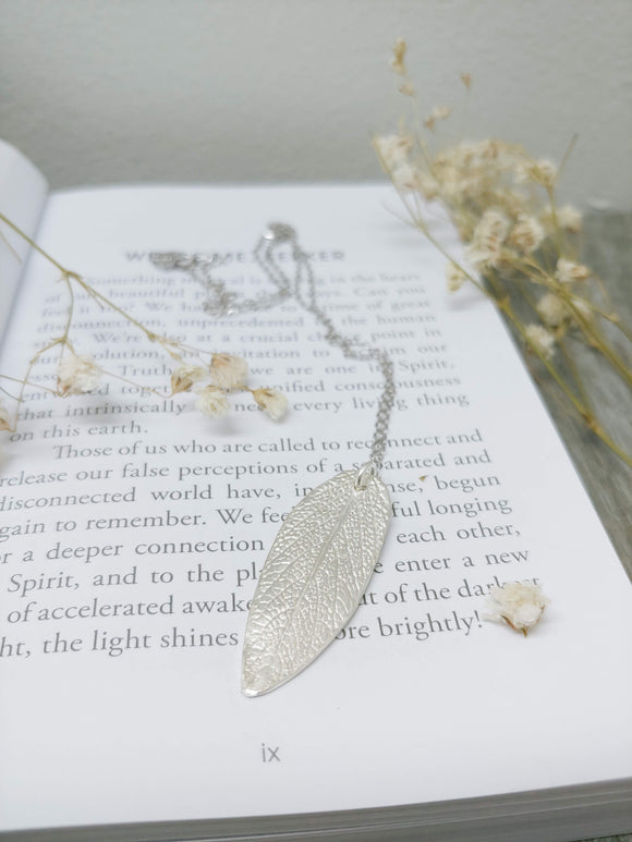 Silver Pendant, leaf pendant, silver necklace
