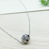 Cubic Zirconia Soccer Ball Stainless Steel Charm and 18" Chain Necklace (Free Shipping) - Ameli Jewellery Studio
