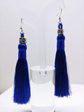 Tassel Dangly Earrings in Royal Blue - Ameli Jewellery Studio
