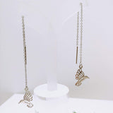 Dangle Pull Through Chain with Hummingbird Stainless Steel (Threader Earrings) - Ameli Jewellery Studio