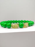 Natural Wooden Dog Necklace (Neon Grass Green with Resin Bead) - Ameli Jewellery Studio