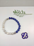 SSheffield Wednesday Football Club Bracelet-Lapis Lazuli, Crazy White Agate & Zircon Ball - Ameli Jewellery Studio