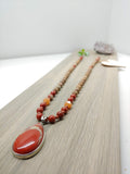 Mala Red Jasper Pendant and Picture Jasper 29.5" Necklace - Ameli Jewellery Studio