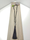 Mala Style Agate and Labradorite With Tassel 29.5" Necklace - Ameli Jewellery Studio