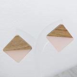 Wood and Pale Pink Resin Colourful Studs - Square 20 mm x 20 mm - Ameli Jewellery Studio