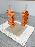 Quilled Paper Dangle Earrings (Tangerine and Yellow Squiggle) - Ameli Jewellery Studio