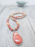 Mala Red Jasper Pendant and Picture Jasper 29.5" Necklace, [Product_type] - Ameli Jewellery Studio