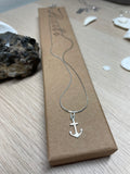 Sterling Silver Anchor Necklace on 16 inch Coreana Chain