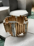 Bronze and Sterling Silver Giants Causeway Bracelet with Aquamarine Gemstones