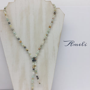 Amazonite Lariat Necklace - Ameli Jewellery Studio