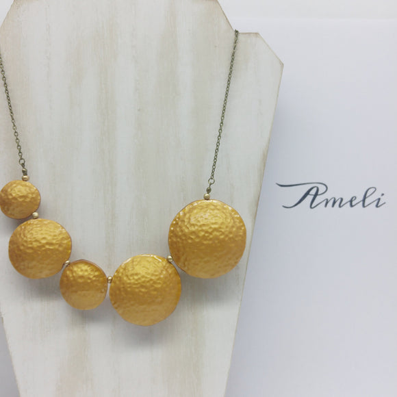 Bubble Necklace in Metallic Effect 18K Gold - Ameli Jewellery Studio