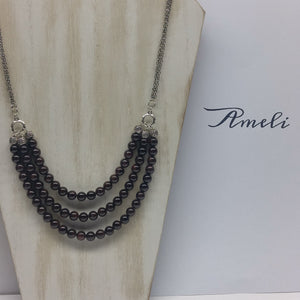 Garnet Bib Necklace - Ameli Jewellery Studio