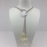 Hoop Lariat Necklace (Sand Colour) - Ameli Jewellery Studio