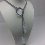 Hoop Lariat Necklace (Grey Colour) - Ameli Jewellery Studio