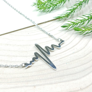 Heart Beat Electrocardiogram (ECG) Stainless Steel Necklace - Ameli Jewellery Studio