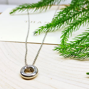 Donut Style (Ring) Ringette Stainless Steel  18 inch Necklace - Ameli Jewellery Studio