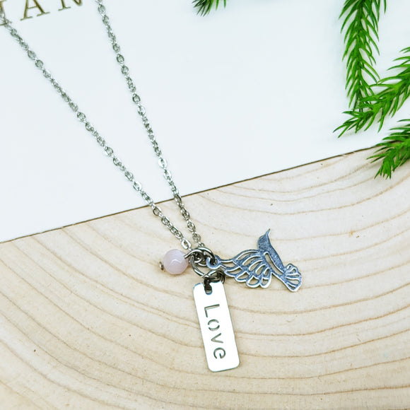 LOVE and DREAM Multiple Charm Stainless Steel Necklace - Ameli Jewellery Studio