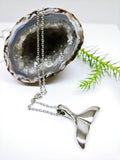 Smooth Whale Tail Stainless Steel Pendant Necklace - Ameli Jewellery Studio