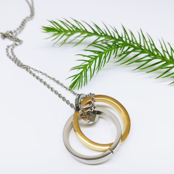 Interlocking Rings Stainless Steel Pendant Necklace - Ameli Jewellery Studio