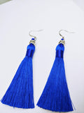 Tassel Dangly Earrings in Royal Blue - Ameli Jewellery Studio