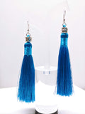 Tassel Dangly Earrings in Sky Blue - Ameli Jewellery Studio