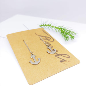 Dangle Pull Through Chain with Anchor Stainless Steel (Threader Earrings) - Ameli Jewellery Studio