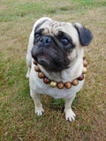 Natural Wooden Dog Necklace (Gold and Coffee Wood) - Ameli Jewellery Studio
