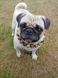 Natural Wooden Dog Necklace (Gold and Coffee Wood) - Ameli Jewellery Studio