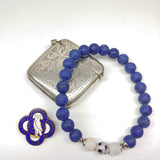 Sheffield Wednesday Football Club Bracelet-Lapis Lazuli, Crazy White Agate & Zircon Ball - Ameli Jewellery Studio