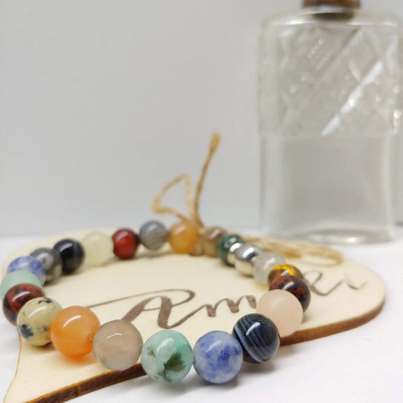 Mixed Gemstone Affirmation Bracelet (7 inches), [Product_type] - Ameli Jewellery Studio