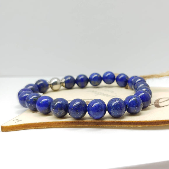 Lapis Lazuli Gemstone Affirmation Bracelet (7 inches)