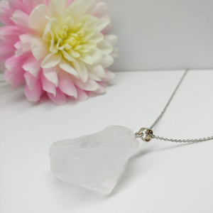 Raw Milky Quartz Crystal Long Necklace - Ameli Jewellery Studio