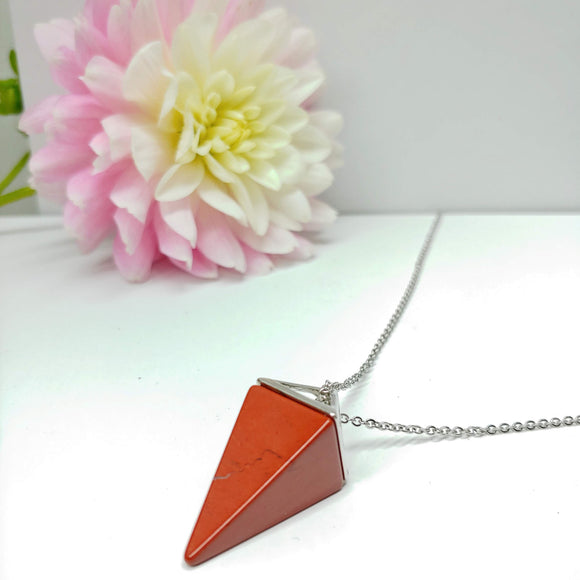 Red Jasper Pendulum Crystal Necklace - Ameli Jewellery Studio