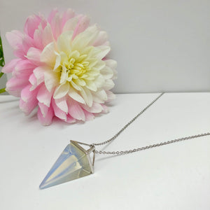 Opalite Pendulum Crystal Necklace - Ameli Jewellery Studio