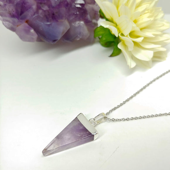 Natural Druzy Amethyst Pendant with Silver Brass on 28 Inch Chain. – Ameli  - Aimée Taylor Jewelry