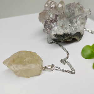 Raw Citrine Crystal Long Necklace - Ameli Jewellery Studio