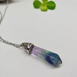 Rainbow Fluorite Crystal Necklace - Ameli Jewellery Studio