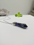 Rainbow Fluorite Crystal Necklace - Ameli Jewellery Studio