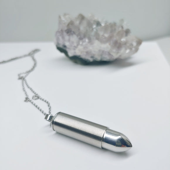 Bullet Casing Secret Capsule Pendant Necklace,Love Note,Urn,Cremation,Ashes,Pet Memorial,Keepsake, - Ameli Jewellery Studio