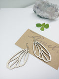 Wooden Butterfly Wing Earrings - Dangle Wood Butterfly Wing - Ameli Jewellery Studio