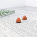 Gemstone Geometric Triangle Stud Earrings - Multiple Crystals available, [Product_type] - Ameli Jewellery Studio