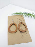 Wood Oval Dangle Earrings
