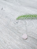Bijou Rose Quartz Solitaire Pendant Gemstone on Stainless Steel 16 Inch Necklace - Ameli Jewellery Studio