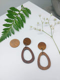 Wood Oval Hoop Dangle Earrings - Ameli Jewellery Studio