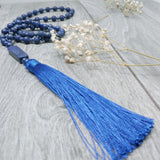 Mala Style Lapis Lazuli With Tassel 29.5" Necklace, [Product_type] - Ameli Jewellery Studio
