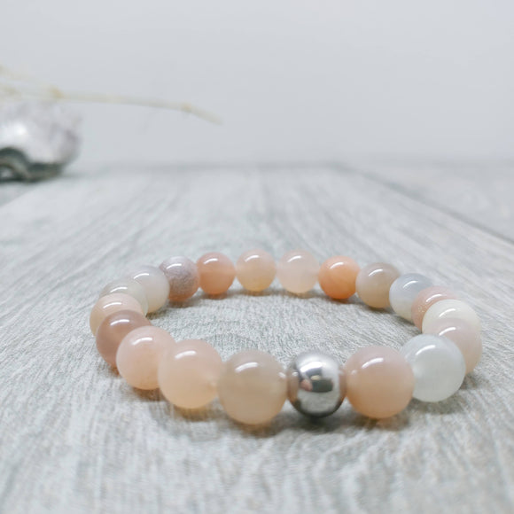 Moonstone (Tawny Colours) Affirmation Bracelet - Fertility, [Product_type] - Ameli Jewellery Studio