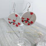 Hand-Painted Cherry Blossom Earrings