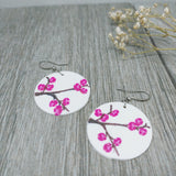 Hand Painted Cherry Blossom Earrings