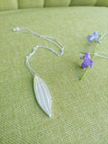 Viburnum Leaf Necklace in Fine Silver (.999) SIlver Leaf Pendant Necklace with Sterling Silver Chain