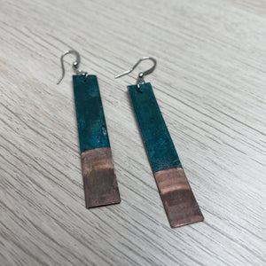 Copper Patina (Vertigris) Dangle Drop Earrings